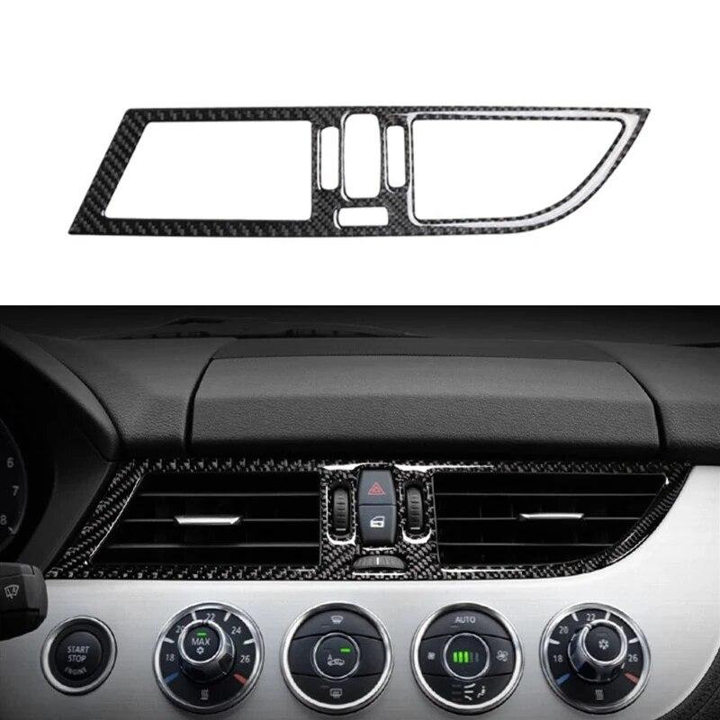 Carbon Fiber Auto Innen Zentrale Steuerung Klimaanlage Outlet Vent Rahmen Abdeckung Aufkleber Zubehör Für BMW Z4 E89 2009-2016