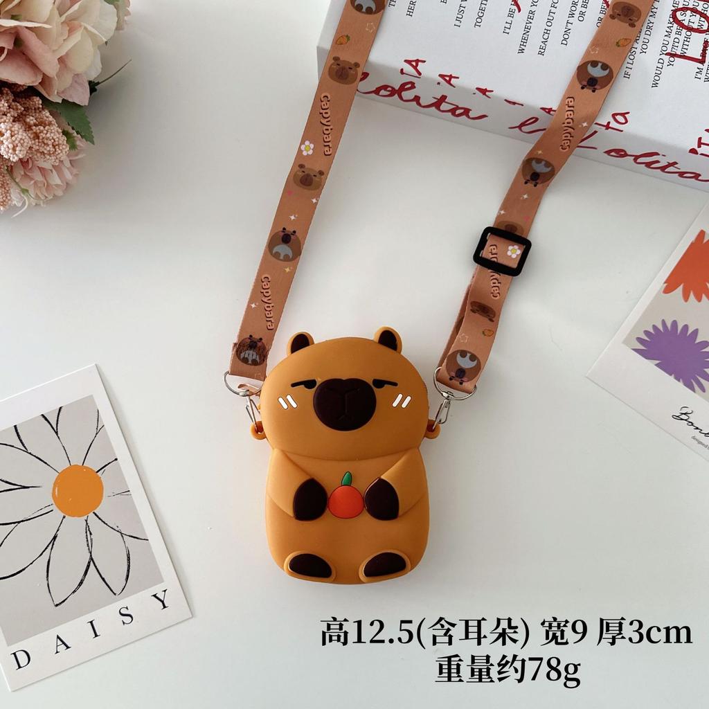 Cartoon Kapibara Children's Silicone Change Bag Cute Capybara Girl Crossbody Bag Hot Selling Small Wallet