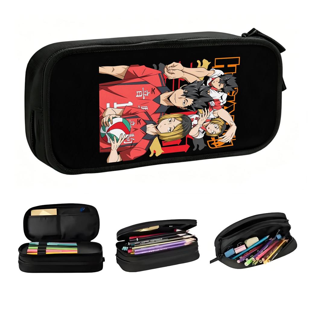 Haikyuu Manga Kawaii Pencil Case Girls Boys Large Capacity Cartoon Anime Pencil Pouch School Accessories