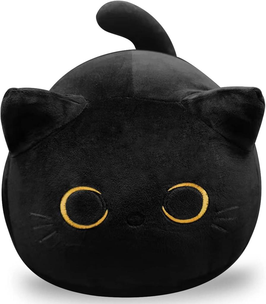 30cm Soft Black Cat Plush Toy Pillow - Stuffed Animal for Kids Boys & Girls Birthday Gifts