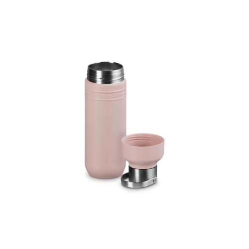 [Red Dot Design Award 2025 Winner] Le Creuset 500ml Water Bottle, Shell Pink, Stainless Steel, Vacuum Insulated, Keeps Drinks Hot or Cold, Wide Mouth,