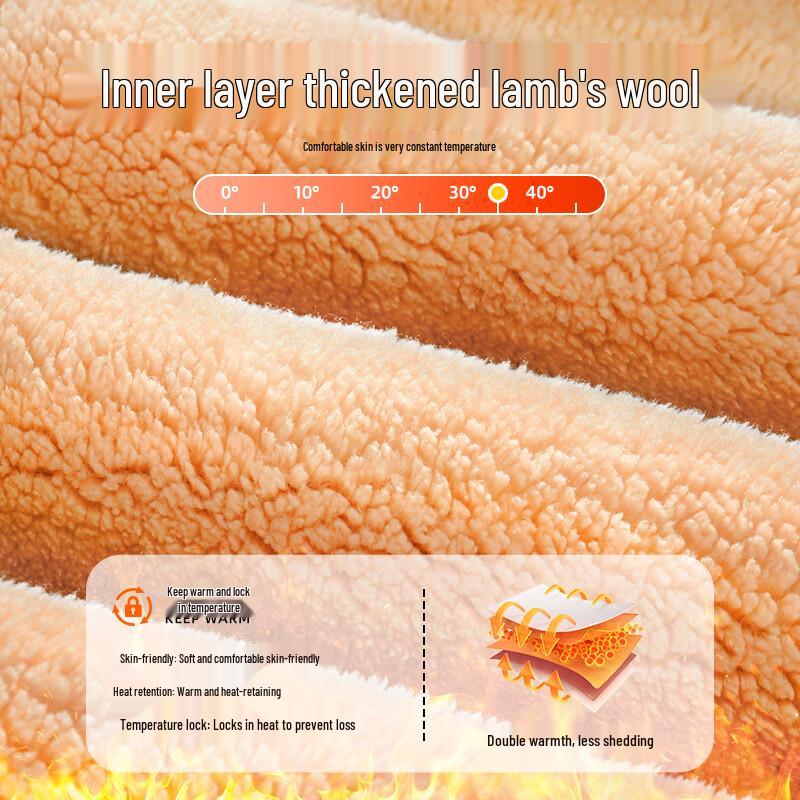 Jeanswest Men's Winter Fleece-Lined Lamb Wool Jogger Sweatpants