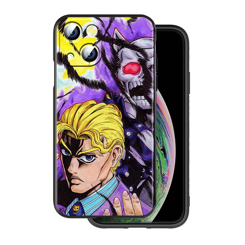 Cartoon Anime JoJo Jotaro Kujo Cover For Apple iPhone 14 13 12 11 SE XS XR X 7 8 6 mini Plus Pro MAX 2020 Black Phone Case