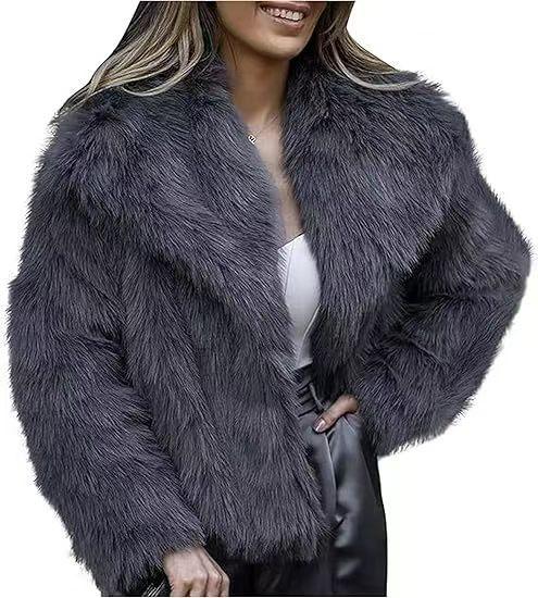 Autumn and Winter Women's Clothing Lapel Artificial Fur Jacket Women's Loose Casual Temperament Short Coat
