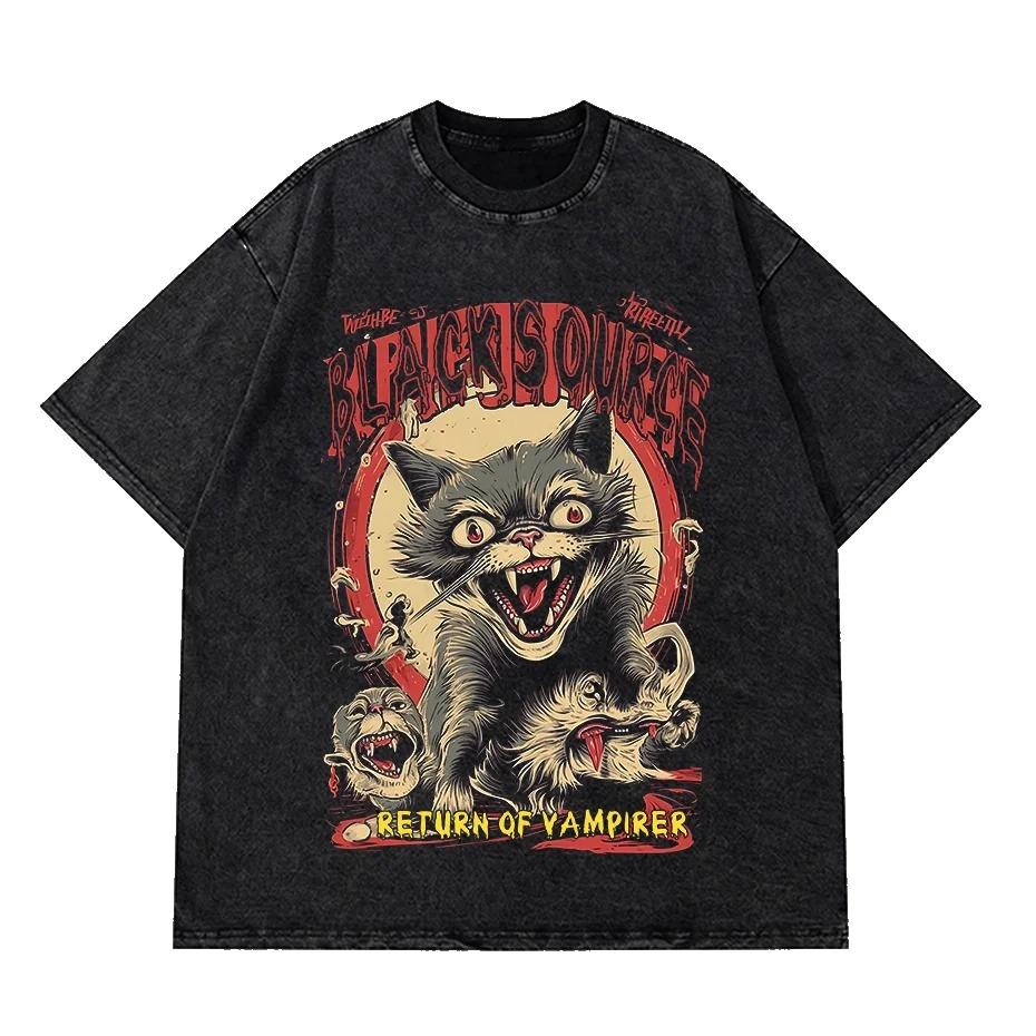 2026 Summer Fashion The Return of Vampurr T-Shirt Men Women O Neck Cool Summer T Shirts Short Sleeve Tees Hip Hop Streetwear Oversized Tshirt
