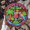 Tiki Bar Welcome Round Metal Wall Art Vintage Tin Sign Retro Pub Decor