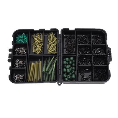 421Pcs Box Carp Fishing Tackle Kit Including Boilie Bait Screw Link Swivel Sleeves Hook