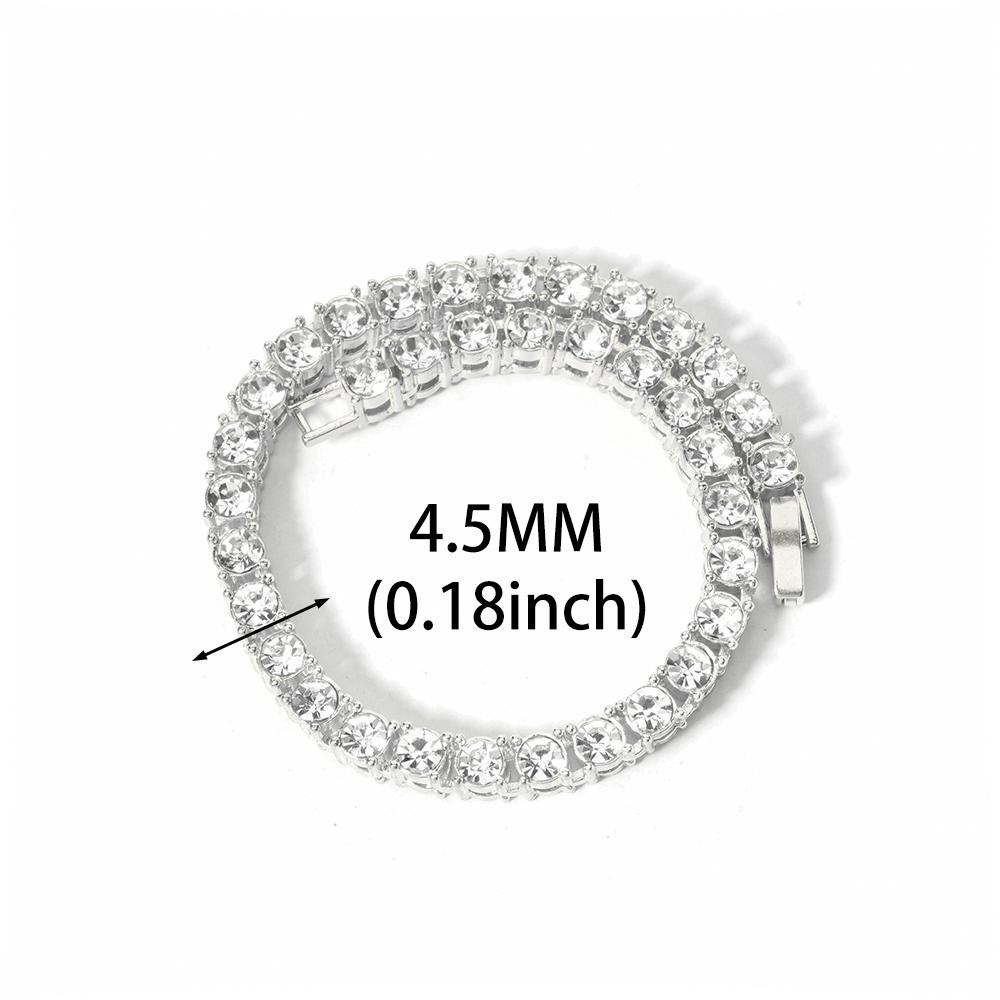 

Новая 16-мм цепь кубинского плетения с зубцами, хип-хоп, мужская, 3 ряда страз, цепь с бриллиантовой огранкой, женское павированное ожерелье кубинского плетения Miami Polygon 18inch(45CM)