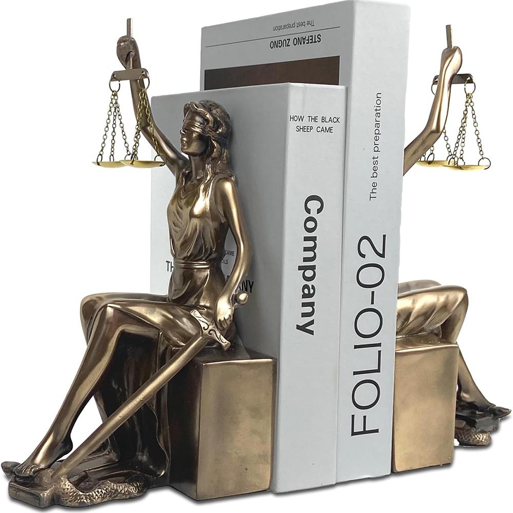 1 Stück Harz Lady Justice Statue Figur Dekorative Buchstützen Heimdekoration Römische Göttin Skulptur Geschenke Am besten für Anwälte und Recht