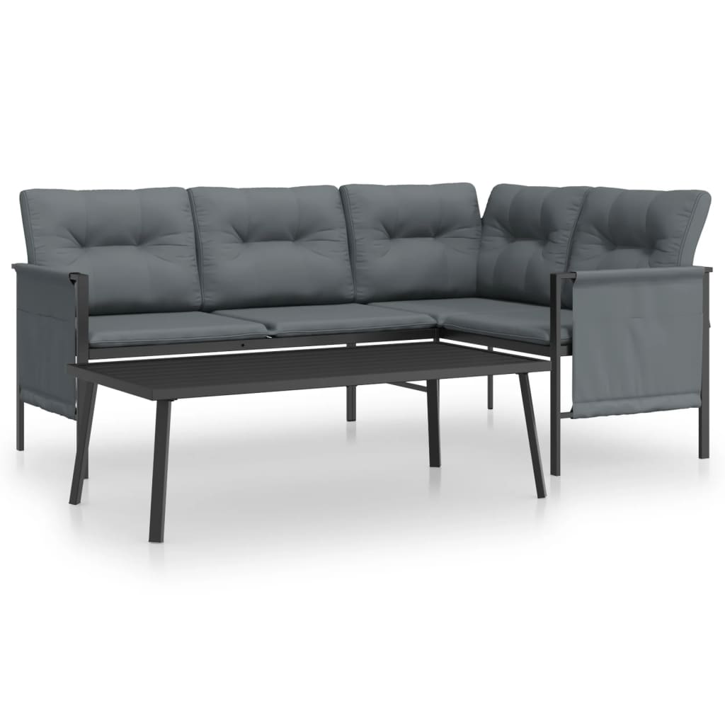 2 Pcs Patio Lounge Set Sofa Side Table Outdoor Furniture Patio Corner Sofa Set Coffee Table Patio Garden with Side Storage Bags