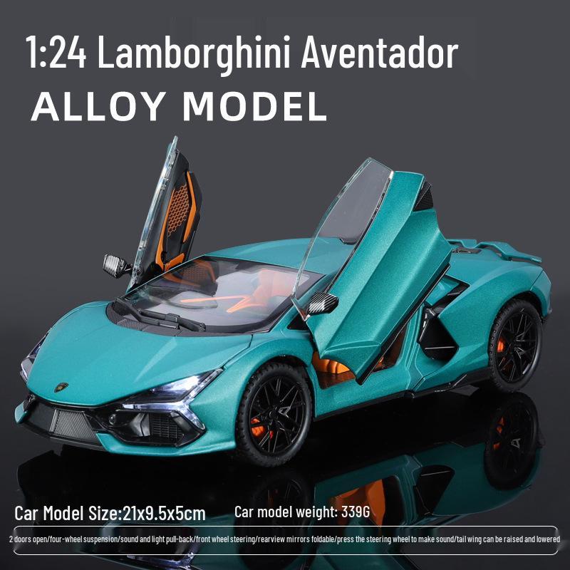 1:32 Lamborghini Revuelto Sports Car Model - Alloy, Scissor Doors, Sound & Light, Pull-back Simulation.