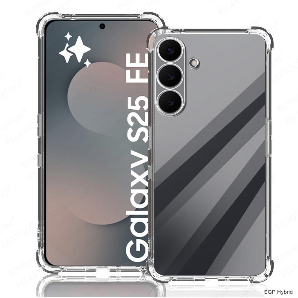

Прозрачная Мягкая Ударопрочная Чехол-накладка Для Samsung Galaxy S25 FE Чехол Защитная Крышка Камеры SamsungS25FE GalaxyS25FE S25FE 5G Фунда For Samsung S25 FE прозрачный