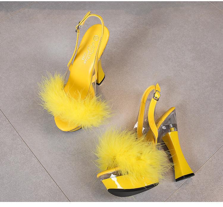 Paros Peste Gura Pantofi Toc Gros Toc Inalt Model Sandale Femei