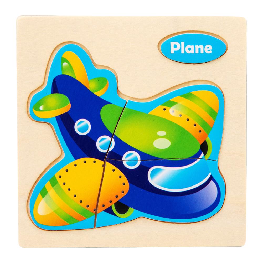Wooden 3D Jigsaw Puzzle For Kids Educational Toys Cartoon Animal Vehicle Traffic Early Learning Intelligence Toy