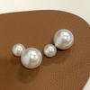 Versatile 925 Silver Pearl Bow Stud Earrings with Double-Sided Tassels