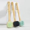 Long Bamboo Handle Silicone Shower  Brush Easy To Clean Back Cleaning Washer  Men