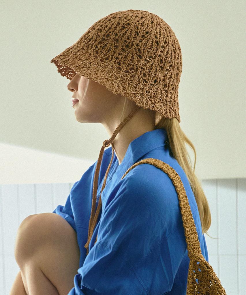 Jeieseutina J.Letter Crochet Wave Bucket Hat Cn (Jeacem6Bs930Cn260)