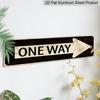 2D Flat, 1pc, 3.94 X 15.74 Inches Aluminum Decorative Sign - Retro Distressed One Way License Plate Style Metal Wall Art - Waterproof Weatherproof