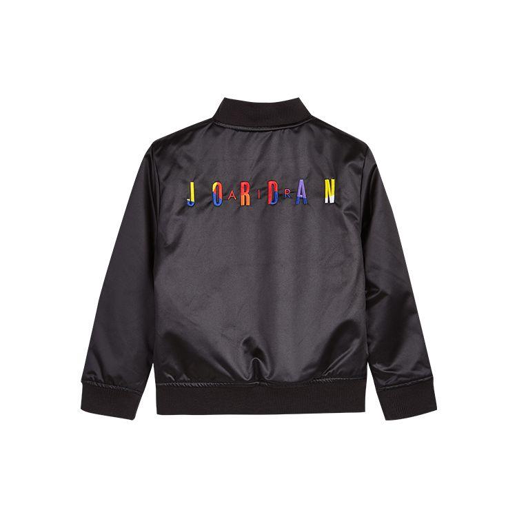 Jordan Colorful Logo Air Embroidery Long Sleeve Jacket Kids Jackets Black JD2032218GS-001-F01
