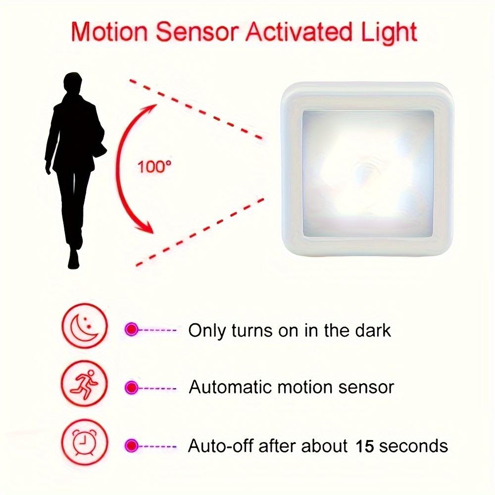 LED Motion Sensor Night Light, Intelligent PIR for Bathroom, Bedside, Corridor, Aisle, Toilet, Staircase, Cabinet Lighting - Smart, Battery-Powered