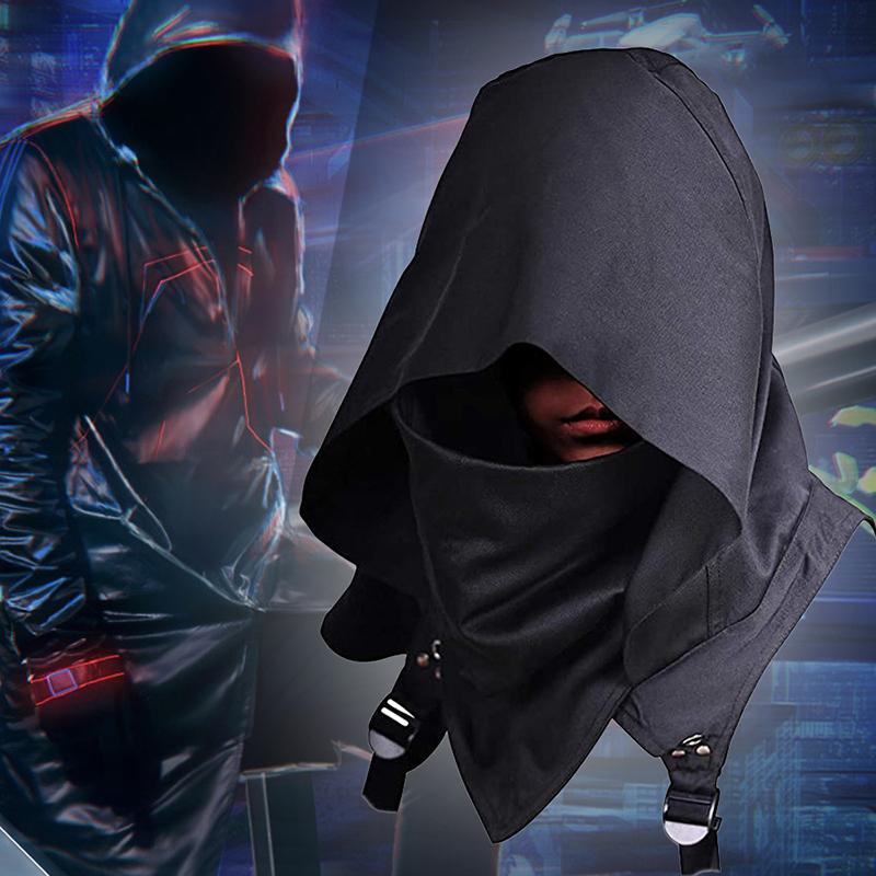 Cyberpunk Witch Hat Medieval Hooded Cape for Halloween Cosplay Role-playing Clothes Hooded Cloak