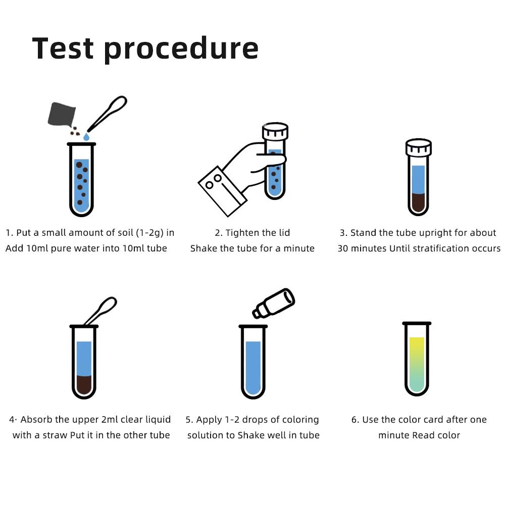 Soil Test Liquid Solution PH Ammonia Nitrogen Phosphorus Potassium Measuring Soil Test Kit for Agriculture Gardening