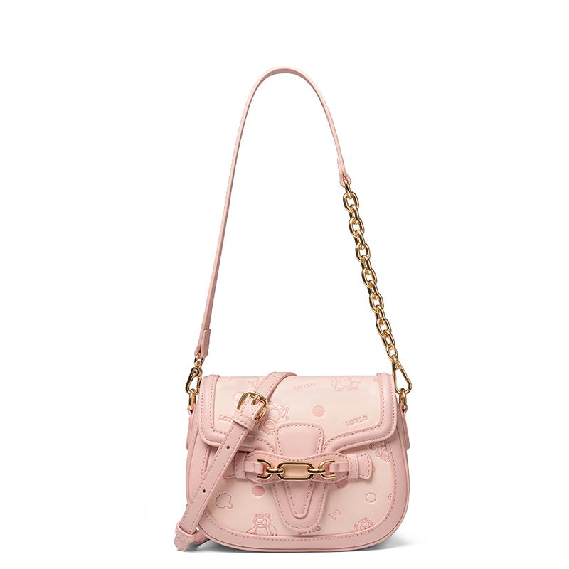 

New Disney Synthetic Leather, Textile Mosaic Crossbody Bag, Shoulder Bag Women s Pink BMK-72697 20.1*7.1*14.0CM