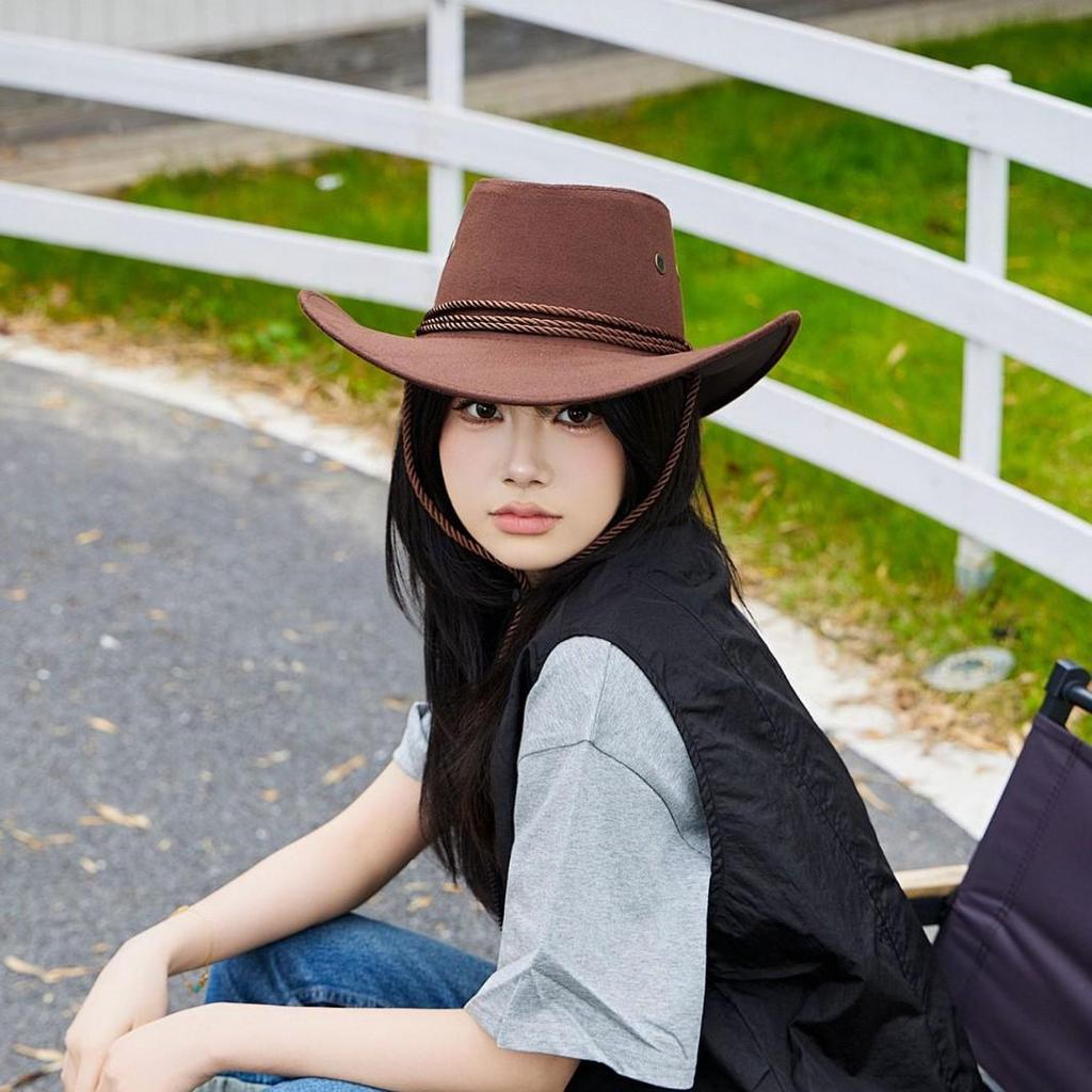 Vielseitiger Sonnenhut mit breiter Krempe - Reise- und Strand-Fedora im Cowboy-Stil