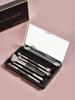 Little Sparrow 5 Double-Ended Eyeshadow Brushes with Mirror Box - Portable Makeup Tool Set