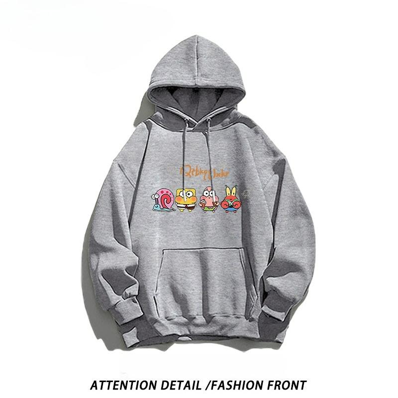 2025 Cartoon SpongeBob SquarePants Printed Men's and Women's Same Style Autumn/Winter Student High Quality Coat Top