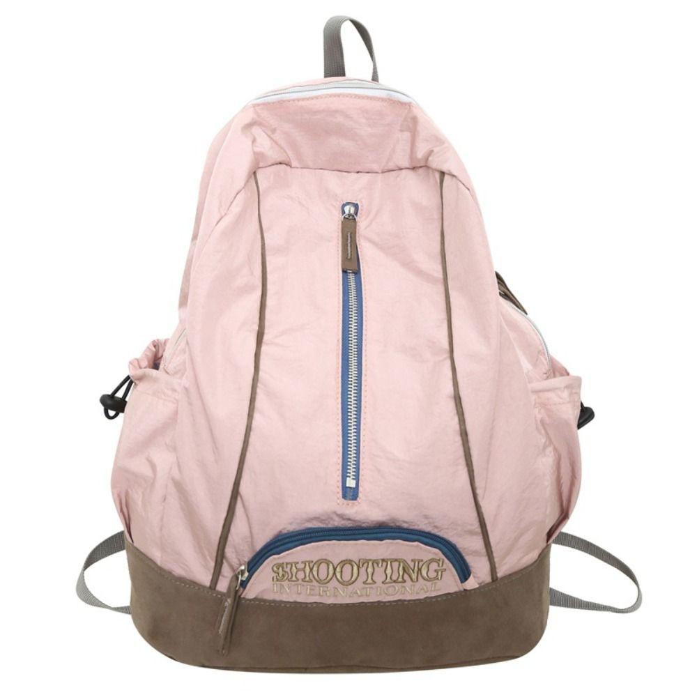 Embroidery Trendy Backpack Polyester Multi-pocket Casual Schoolbags Casual School Bags