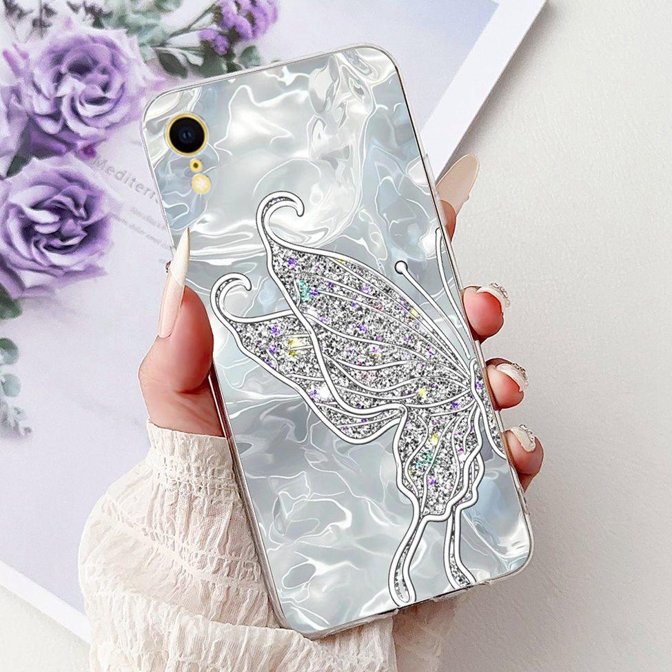 Klar Für iPhone XR Hülle Abdeckung Luxus Mode Blumen Süße Katze Lustig Cool Bemalt Weiche Handyhülle A2105 A1984 A2107 A2108 A2106