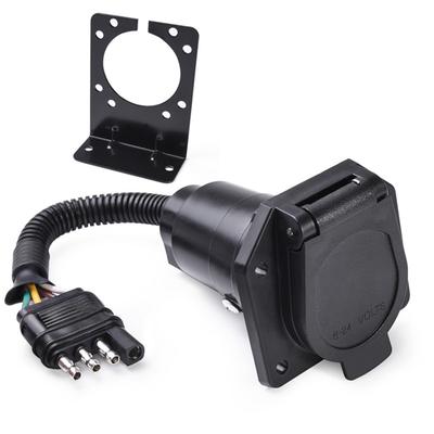 Προσαρμογέας Επίπεδου 4-Πόλων σε 7-Πόλων Βύσμα Ρεύματος Τρέιλερ + Βάση για RV Τροχόσπιτο