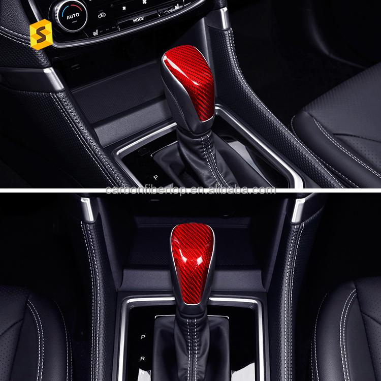 Shasha Carbon Fiber Car Accessories Interior Gear Shift Knob Cover for Subaru XV 2018 2020 2021 2023 Forester 2019 2022