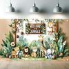 Cartoon Jungle Zoo Children's Birthday Party Decoration Photography Background Cloth Banner