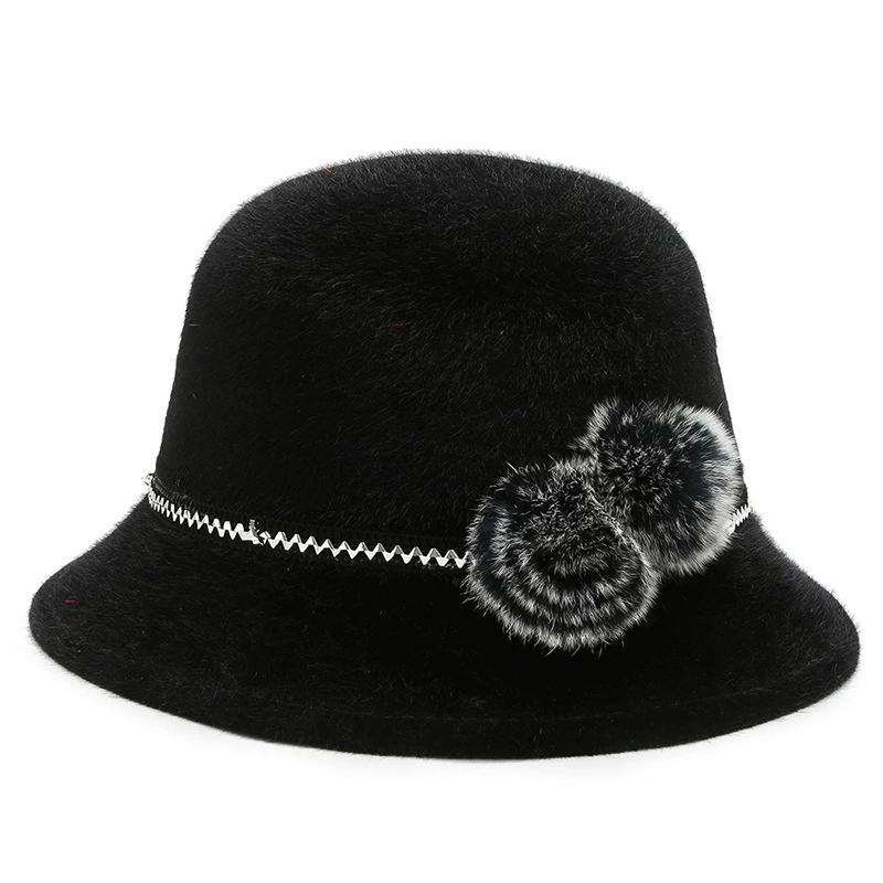 

WTEMPO Women s Verstaile Casual Retro Elegant Top Hats Women s Autumn Winter Cold-proof Windproof Warm Solid Color Hats 2pcs*one size чёрный