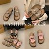 thick-soled toe slippers, women wear summer beach shoes, two sandals, small casual lazy muffin half slippers