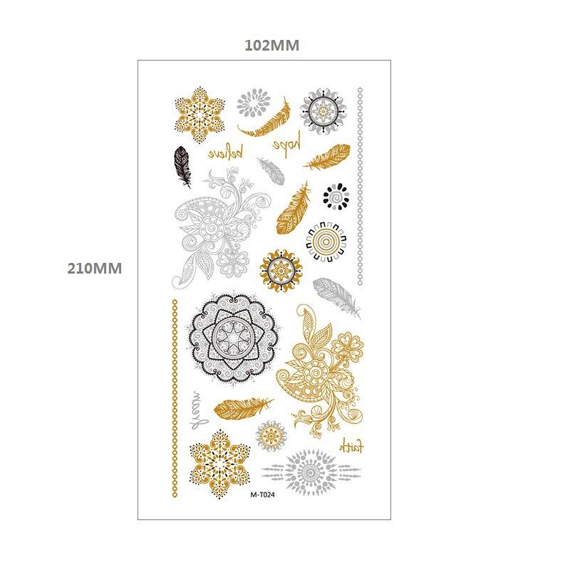 Bronzing Tattoo Sticker Water Transfer Mt Metal Waterproof Tattoo Sticker Party Party Amazon Wind Tattoo