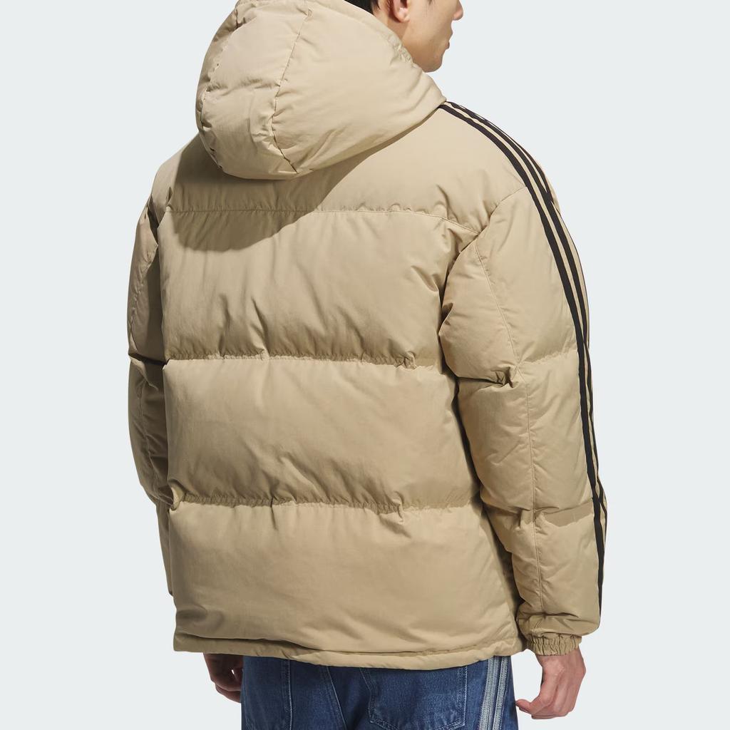 Adidas Originals FW25 Wendbare Daunenjacke Gestreift Warm Doppelseitig Sportlich Entendaunen Kapuze Langarm Daunenjacke Herren Jacke KF9278