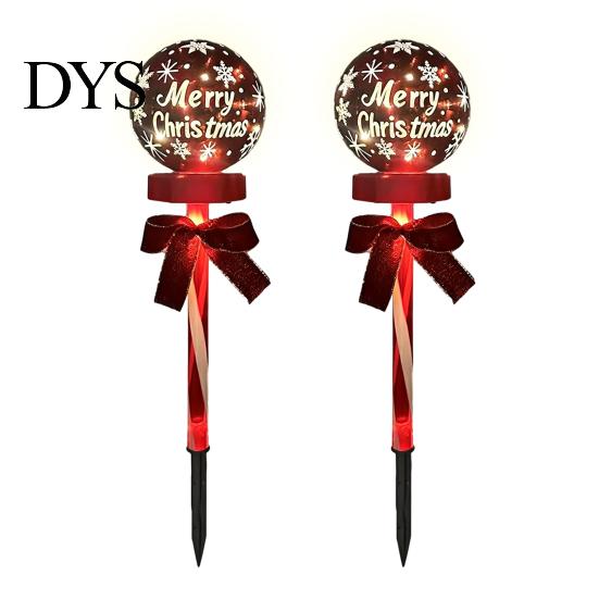 Outdoor Waterproof Landscape Lighting Solar Christmas Ball Light, Color Changing LED Garden Stake with 13 Automatic Dusk to Dawn Yard Decor