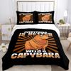 Funny Capybara Anime Duvet Cover Kawaii Animals Bedding Set Soft Quilt Cover Full Size for Children Kid Teens Bedroom Decoration
