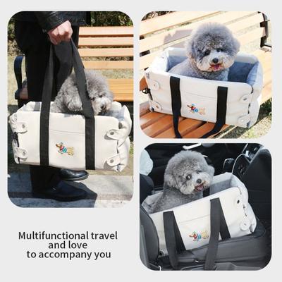 PU-Leder Haustier Auto Gepäck Multifunktion Niedlich Haustier Auto Sicherheitsitz Praktisch Große Kapazität Hund Auto Rucksack Mittelkonsole Auto