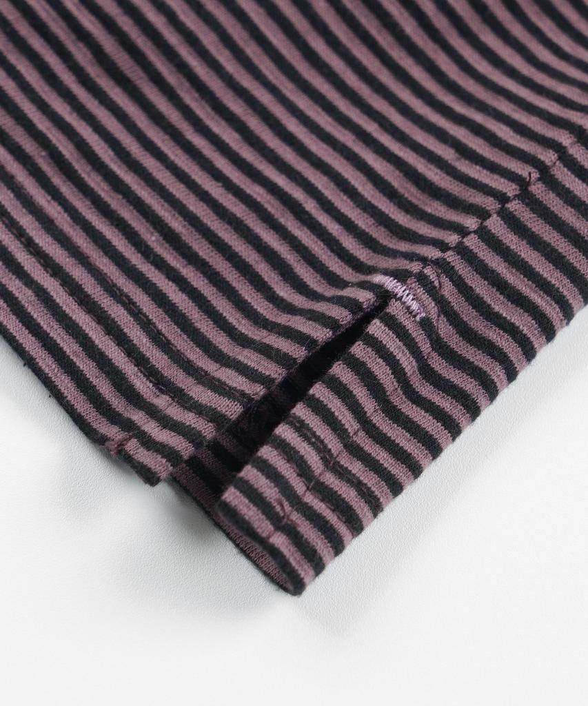 FRIZMWORKS Thin Stripe Half Tee _ Red Bean
