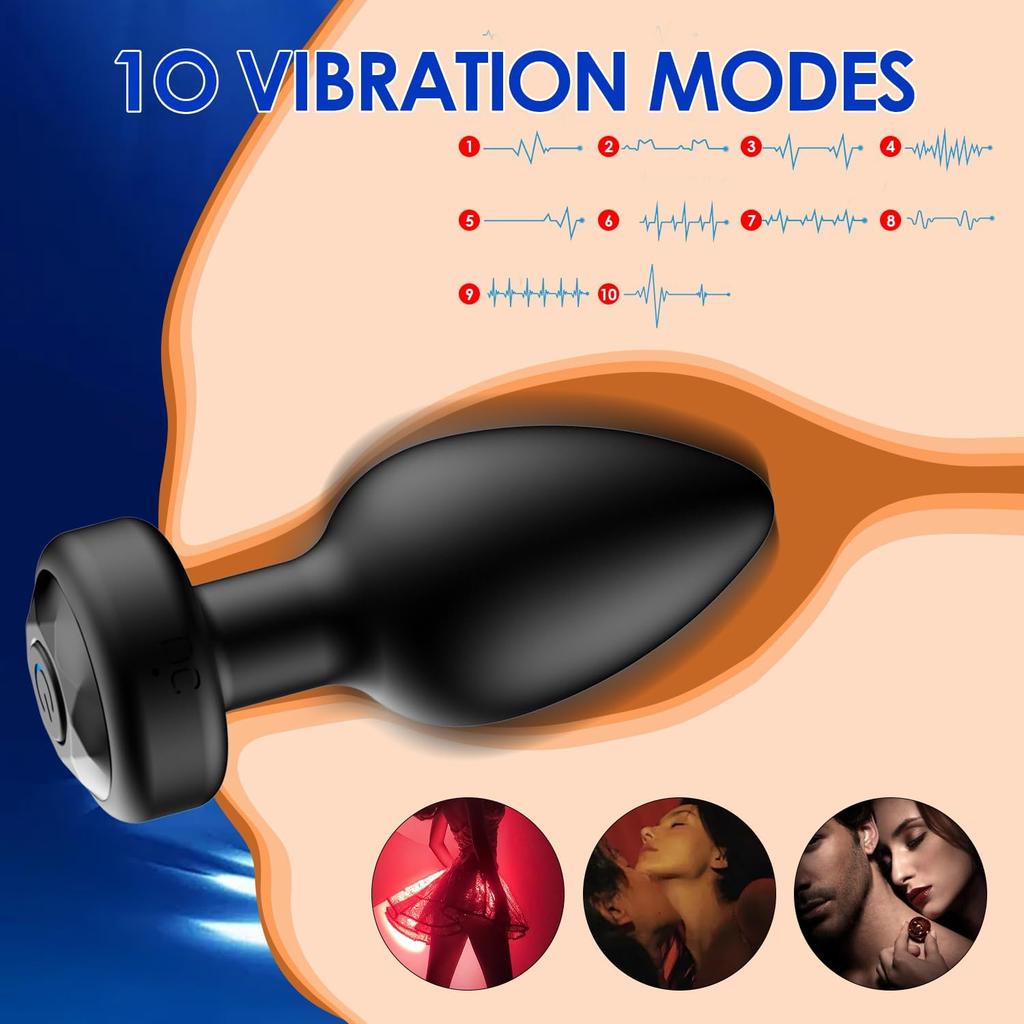 Anal Plug Sex Toys Vibrator–Silicone Butt Plugs Training Kit with Remote Control, 10 Vibration Modes, Prostate Massager for Adults