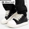 Herren Damen Plateau Sneaker Schwarzes Leder Reißverschluss Schnürung Freizeit Schuhe Dicke Sohle Sneaker Große Größe Chaussure Femme 2025