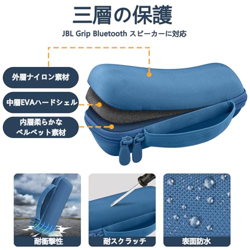 (Case Only) JBL GRIP Bluetooth Speaker Portable Storage Case, Blue - co2CREA