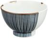 Hasami Ware Fukumine Kiln Rice Half 385605 Bowl, Large, Line,