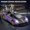 1:32 Scale Diecast Car Pagani Zonda Revolution Super Sport Car Metal Model, With Light Sound Pull Back Vehicle Toys Collection