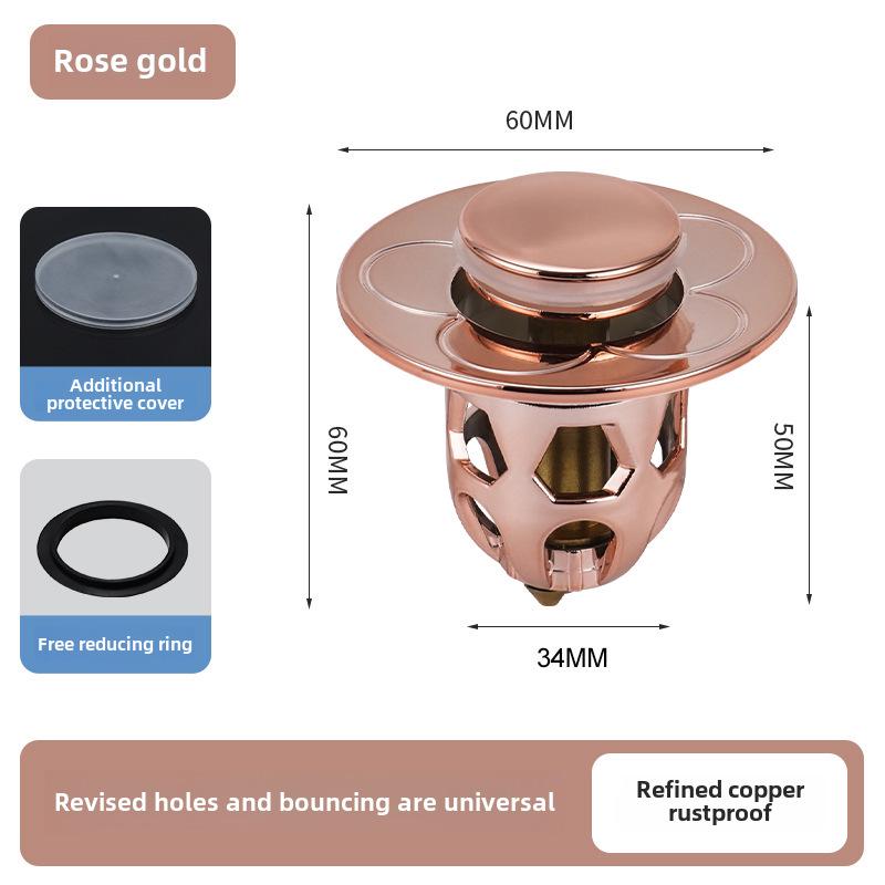 Universal Leak-Proof Brass Pop-Up Bathroom Sink Stopper