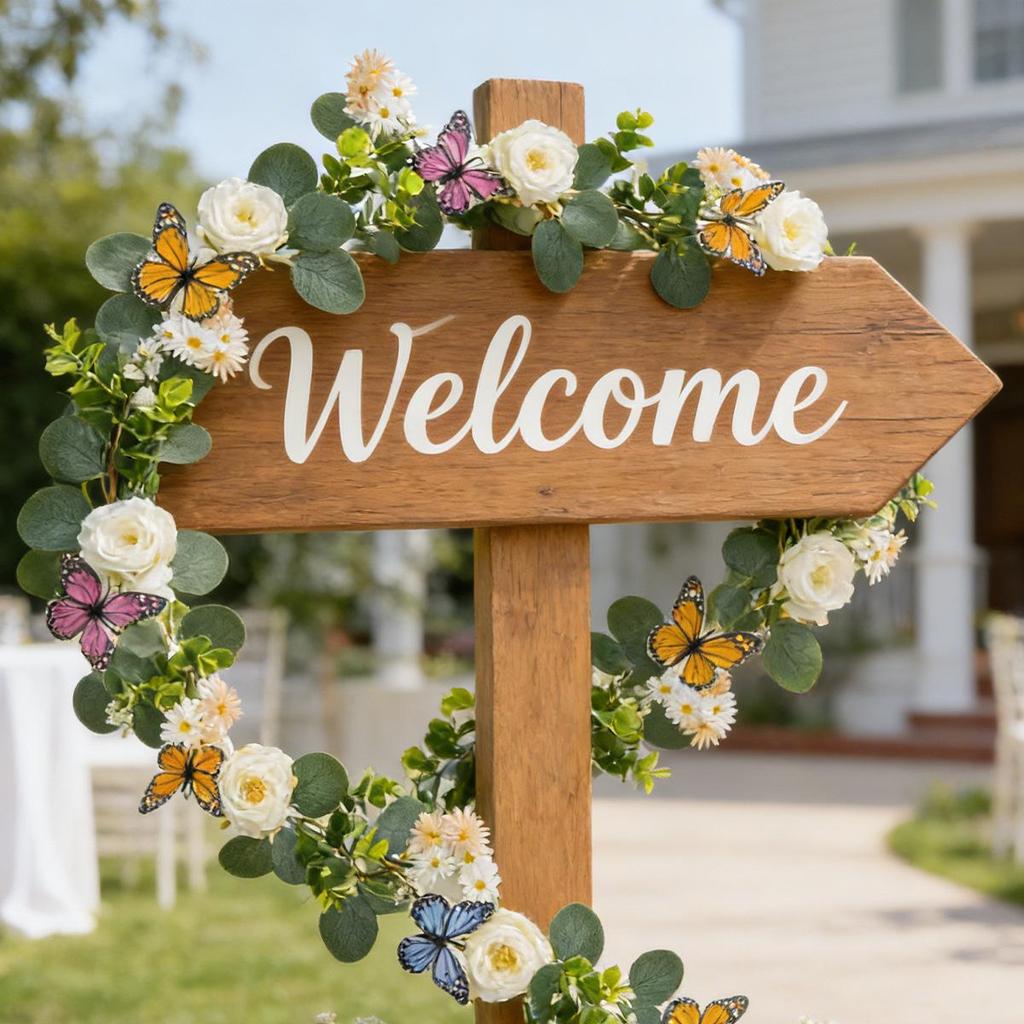 Rose & Butterfly Daisy Vine Wedding & Home Decoration